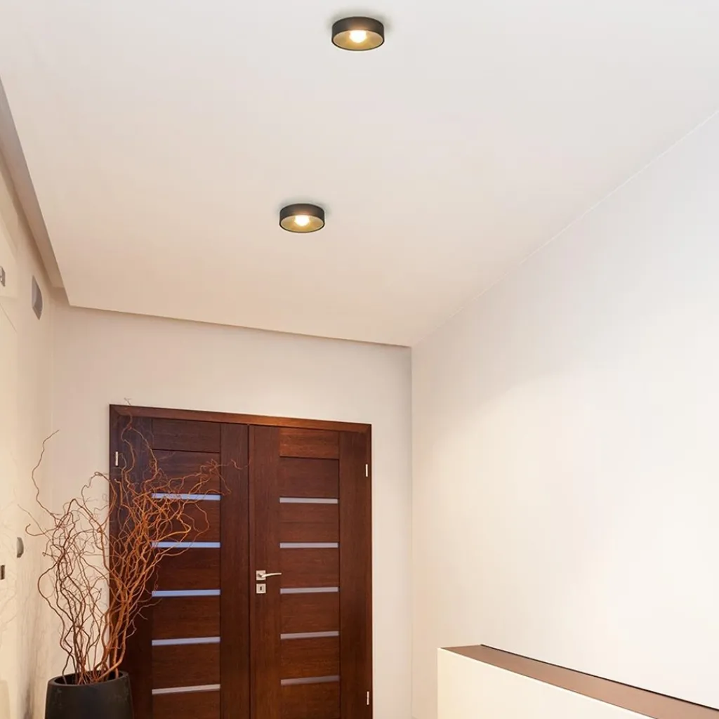 Straluma Plafondlamp Bright 15 zwart/matgoud> Plafondlampen|Opbouwspots