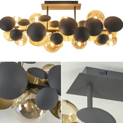 Straluma Plafondlamp Bubble 8l 76cm amber/grijs><noscript><img width=