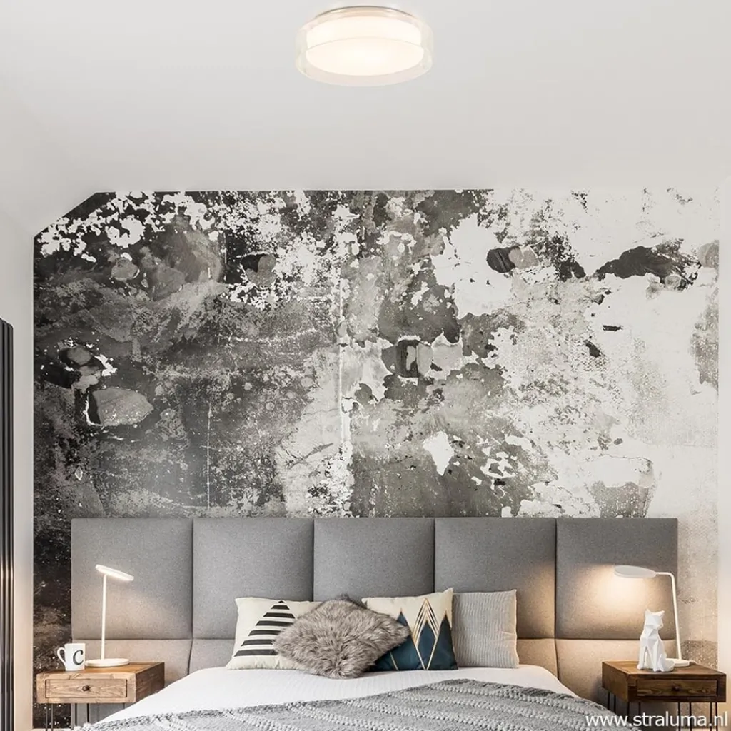 Straluma Plafondlamp chroom/clear IP44 3-step dim> Plafondlampen|Plafonnières