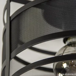 Straluma Plafondlamp cilinder gaas zwart><noscript><img width=