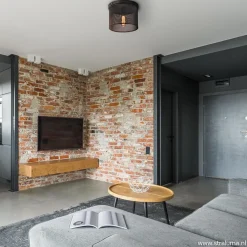 Straluma Plafondlamp cilinder gaas zwart 30cm><noscript><img width=