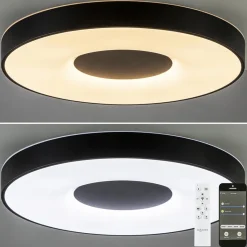 Straluma Plafondlamp Coin 65 zwart + remote><noscript><img width=