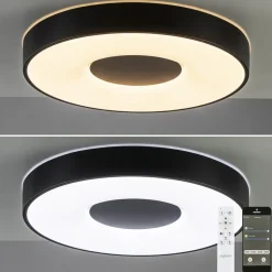 Straluma Plafondlamp Coin rond 50cm zwart CCT><noscript><img width=