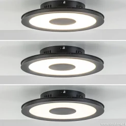 Straluma **Plafondlamp disc 26cm zwart 3-step dim><noscript><img width=