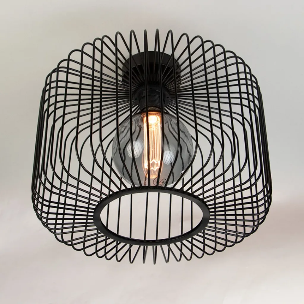 Straluma Plafondlamp draad cilinder zwart 28cm> Plafondlampen|Draadlampen