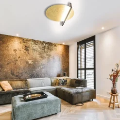 Straluma Plafondlamp Essenza 70cm gold powder/black><noscript><img width=