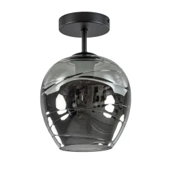 Straluma Plafondlamp Fantasy 1L zwart + smoke glas> Keukenverlichting|Halverlichting