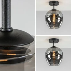 Straluma Plafondlamp Fantasy 1L zwart + smoke glas><noscript><img width=