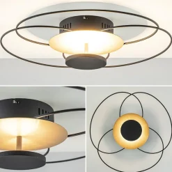 Straluma Plafondlamp Fiore zwart/goud 3-step dim> Plafondlampen|Plafonnières