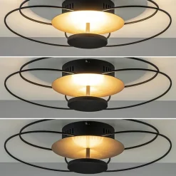 Straluma Plafondlamp Fiore zwart/goud 3-step dim><noscript><img width=