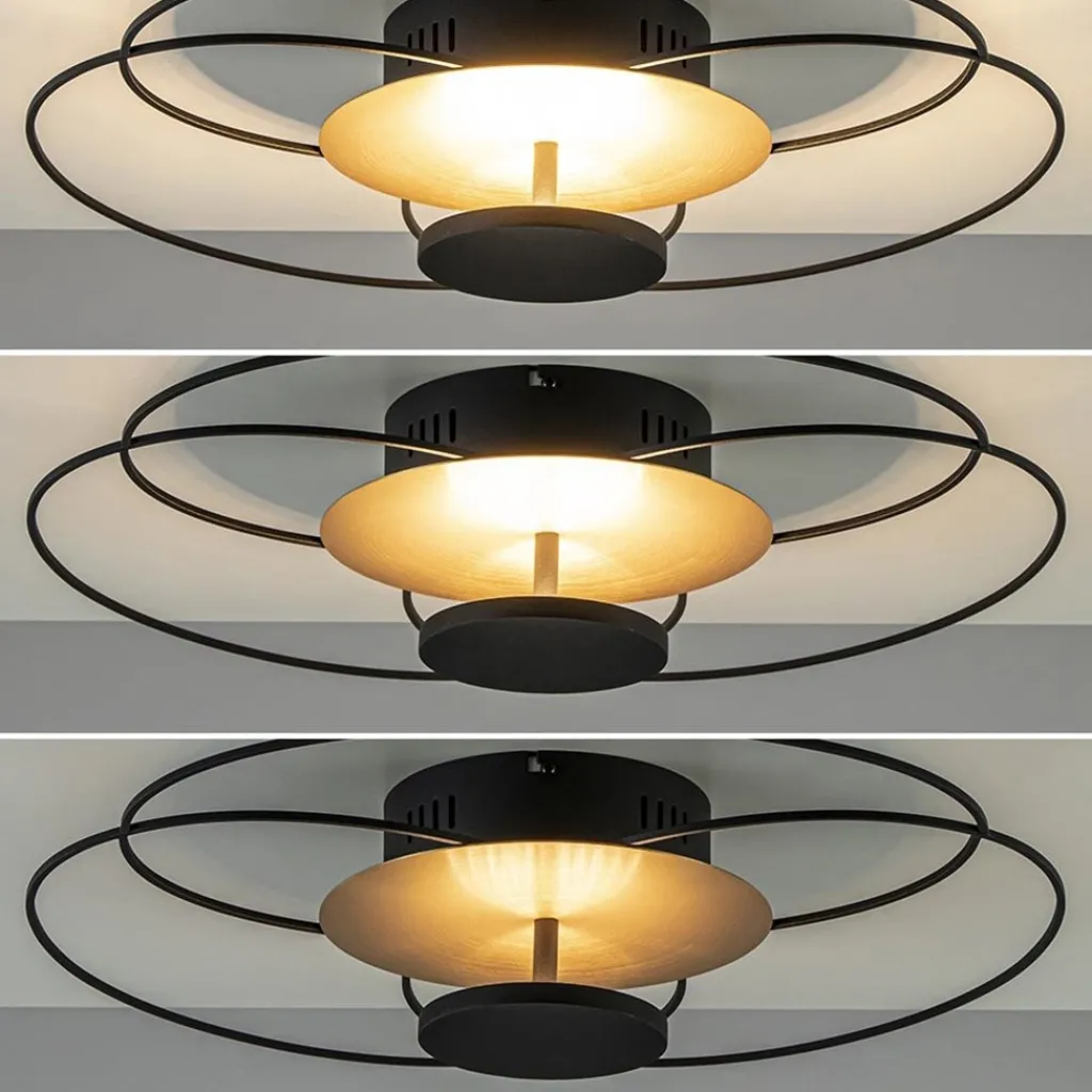 Straluma Plafondlamp Fiore zwart/goud 3-step dim> Plafondlampen|Plafonnières