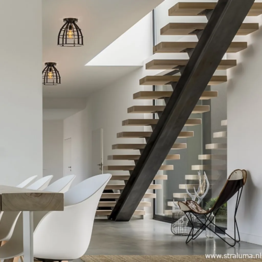 Straluma Plafondlamp frame zwart industrieel> Plafonnières|Tienerkamerlampen