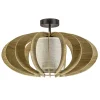 Straluma Plafondlamp hout met stoffen kap 50cm> Woonkamerlampen|Slaapkamerlampen