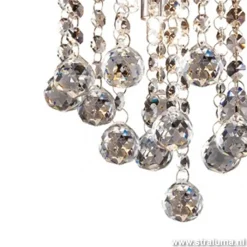 Straluma Plafondlamp kristal bollen + chroom 22cm> Plafonnières|Woonkamerlampen