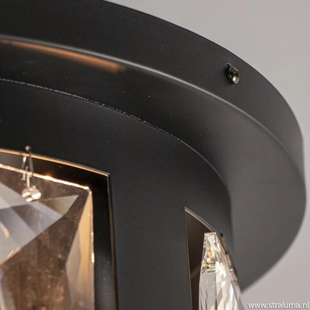 Straluma Plafondlamp Kristall Black met pegels> Slaapkamerlampen|Keukenverlichting