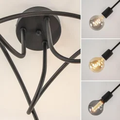 Straluma Plafondlamp Krul 3L zwart ex. e27 lb.><noscript><img width=