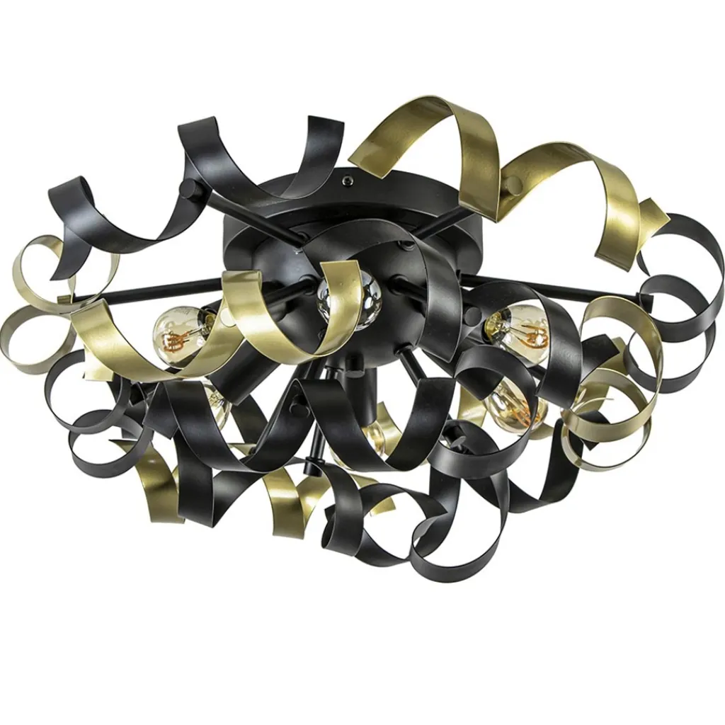 Straluma Plafondlamp Krul zwart/goud> Plafondlampen|Decoratieve Verlichting