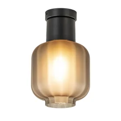 Straluma Plafondlamp Lett zwart + smoke glas 20cm> Plafondlampen|Design Verlichting