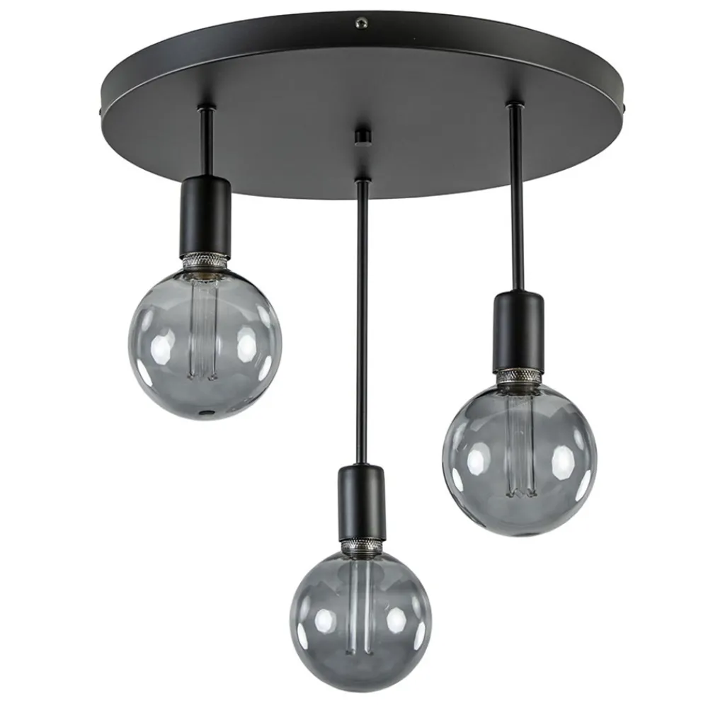 Straluma Plafondlamp 3-lichts zwart ex. e27> Halverlichting|Plafondlampen