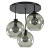 Straluma Plafondlamp 3-lichts zwart + smoke glas 25cm> Woonkamerlampen|Slaapkamerlampen