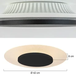 Straluma Plafondlamp Lido zwart 42cm indirect><noscript><img width=