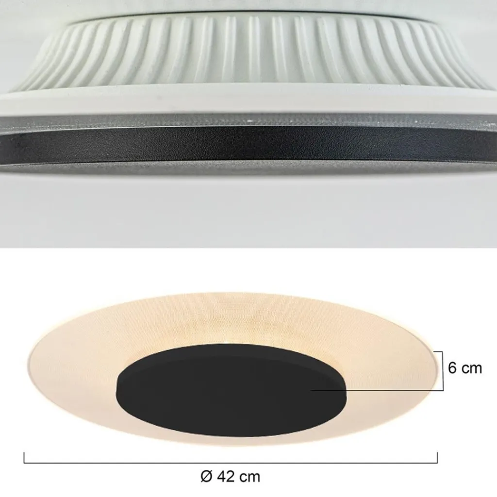 Straluma Plafondlamp Lido zwart 42cm indirect> Plafondlampen|Plafonnières