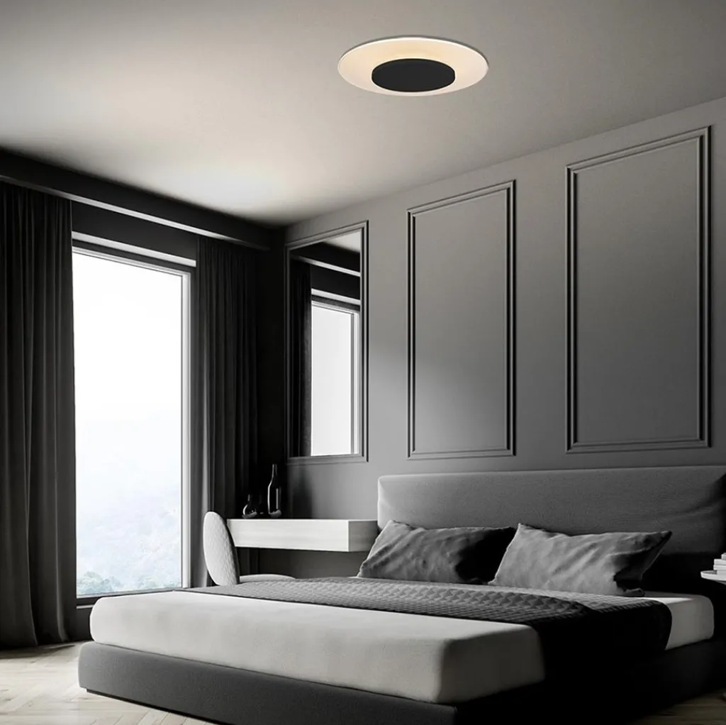 Straluma Plafondlamp Lido zwart 42cm indirect> Plafondlampen|Plafonnières