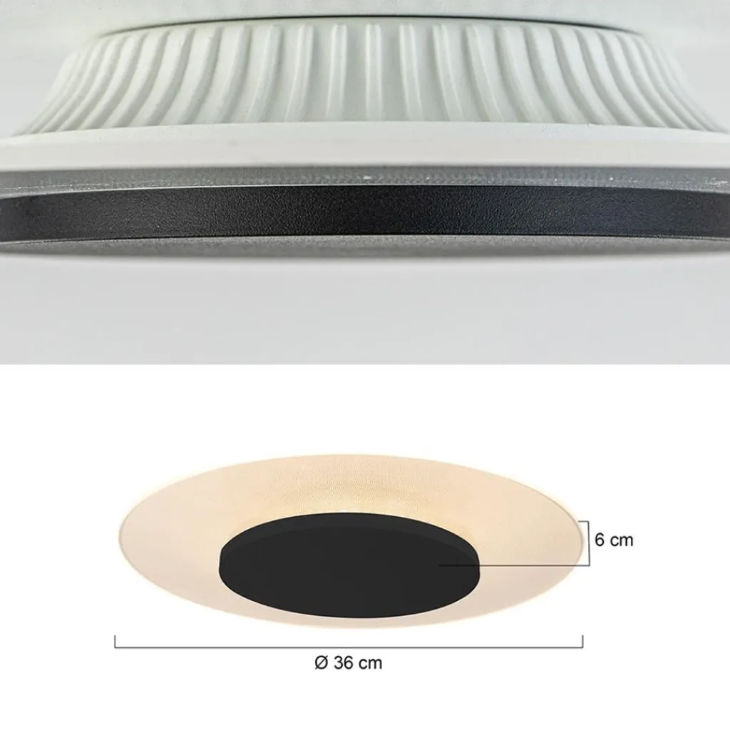 Straluma Plafondlamp Lido zwart 36cm indirect> Plafondlampen|Plafonnières