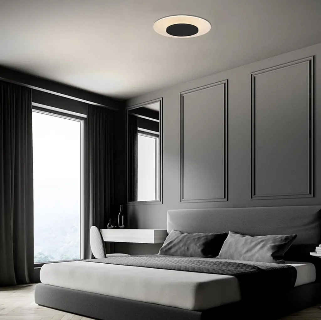 Straluma Plafondlamp Lido zwart 36cm indirect> Plafondlampen|Plafonnières