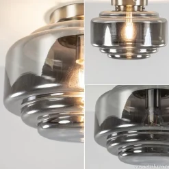 Straluma Plafondlamp nikkel + smoke glas><noscript><img width=