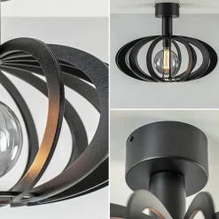 Straluma Plafondlamp Plywood zwart hout><noscript><img width=