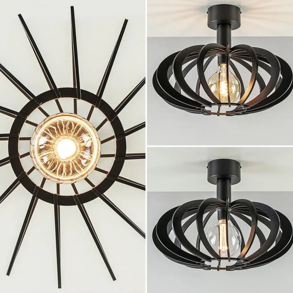 Straluma Plafondlamp Plywood zwart hout> Keukenverlichting|Plafondlampen