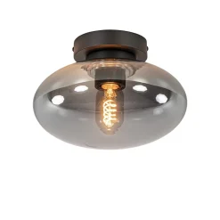 Straluma Plafondlamp Reflexion zwart+smoke glas> Woonkamerlampen|Slaapkamerlampen