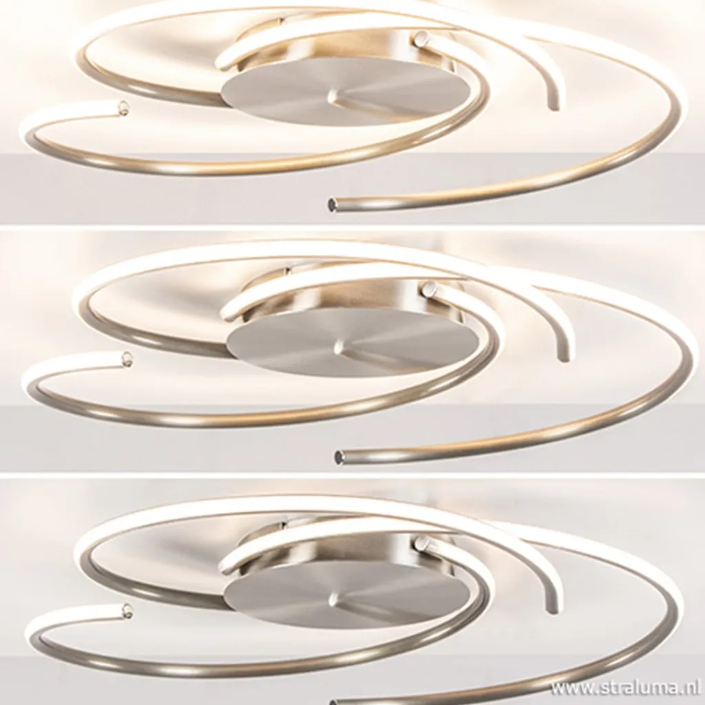 Straluma Plafondlamp Reverso nikkel 3-switchdim> Plafondlampen|Plafonnières