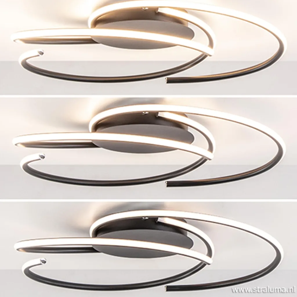 Straluma Plafondlamp Reverso zwart 3-switchdim> Plafondlampen|Plafonnières