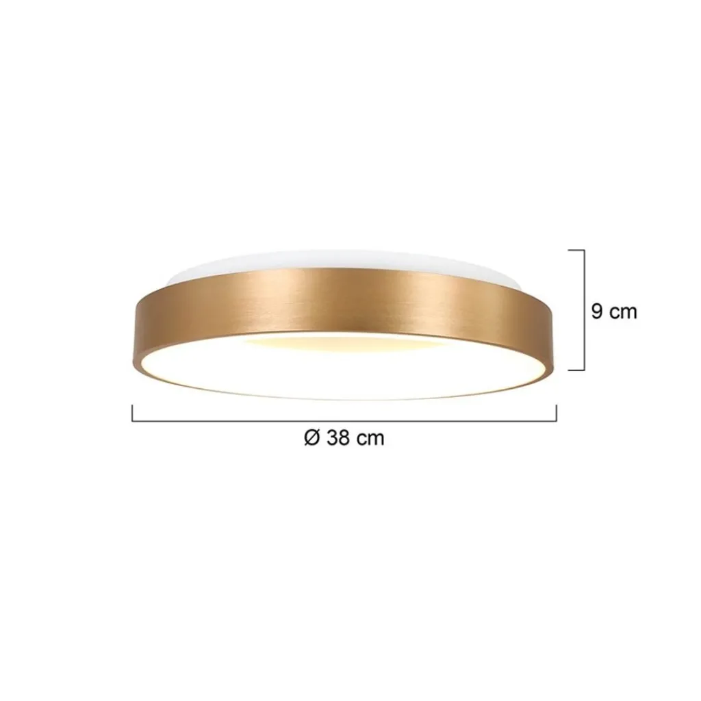 Straluma Plafondlamp Ringlede 38cm matgoud> Plafondlampen|Plafonnières