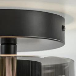 Straluma Plafondlamp Salerno zwart/smoke glas><noscript><img width=