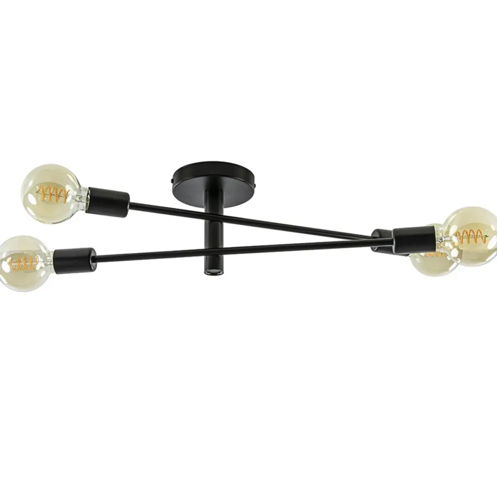 Straluma Plafondlamp Sticks 4L zwart excl. e27> Wandlampen|Woonkamerlampen
