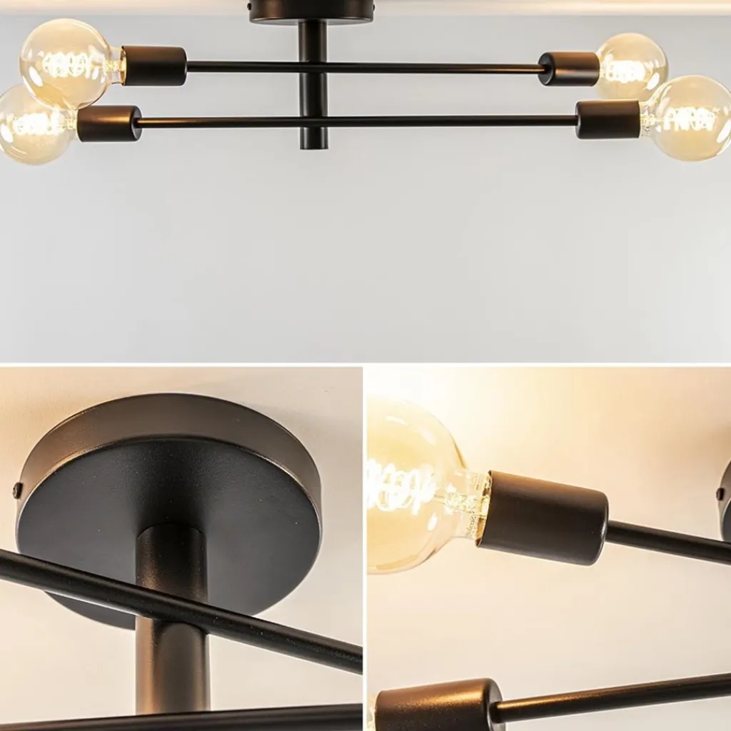 Straluma Plafondlamp Sticks 4L zwart excl. e27> Wandlampen|Woonkamerlampen