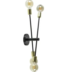 Straluma Plafondlamp Sticks 4L zwart/goud excl. e27 l.b.> Plafondlampen|Wandlampen