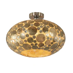 Straluma Plafondlamp Ufo goud schelpen 40cm> Schelpenlampen|Woonkamerlampen