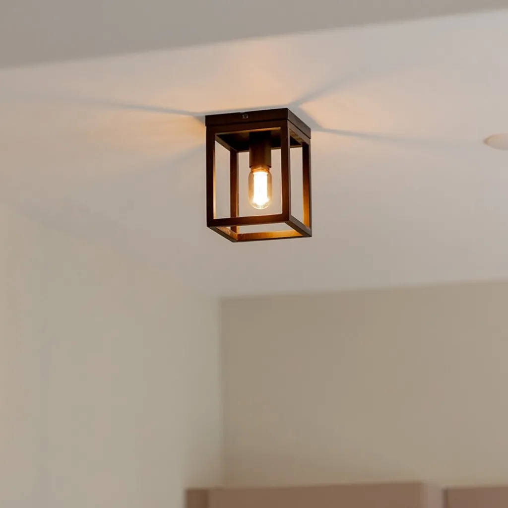 Straluma Plafondlamp vierkant frame klein zwart> Slaapkamerlampen|Keukenverlichting