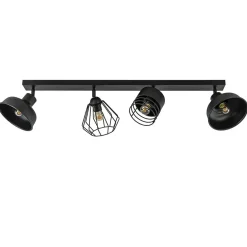 Straluma Plafondlamp zwart met verschillende kappen> Tienerkamerlampen|Plafondlampen