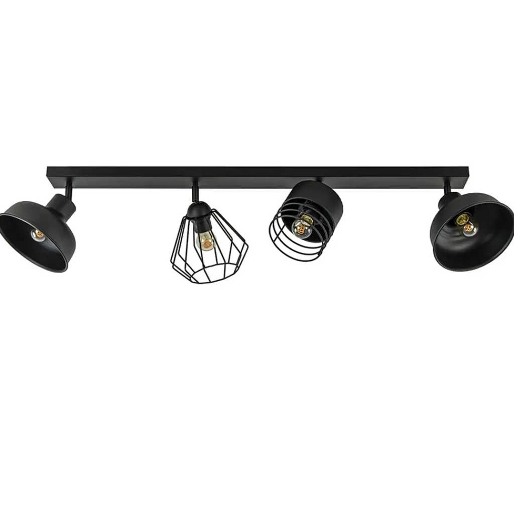 Straluma Plafondlamp zwart met verschillende kappen> Tienerkamerlampen|Plafondlampen