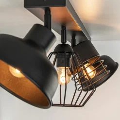 Straluma Plafondlamp zwart met verschillende kappen><noscript><img width=