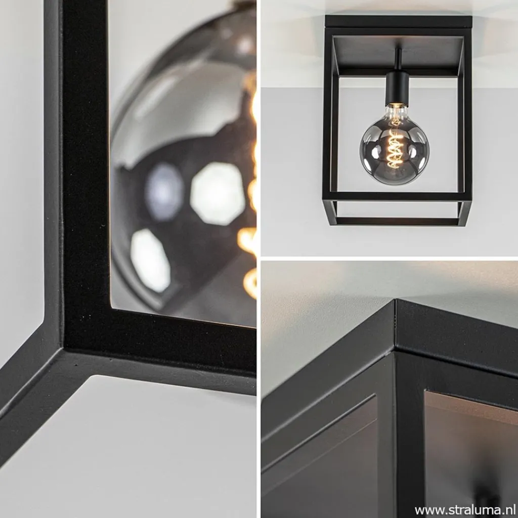 Straluma Plafondlamp zwart open frame> Woonkamerlampen|Slaapkamerlampen