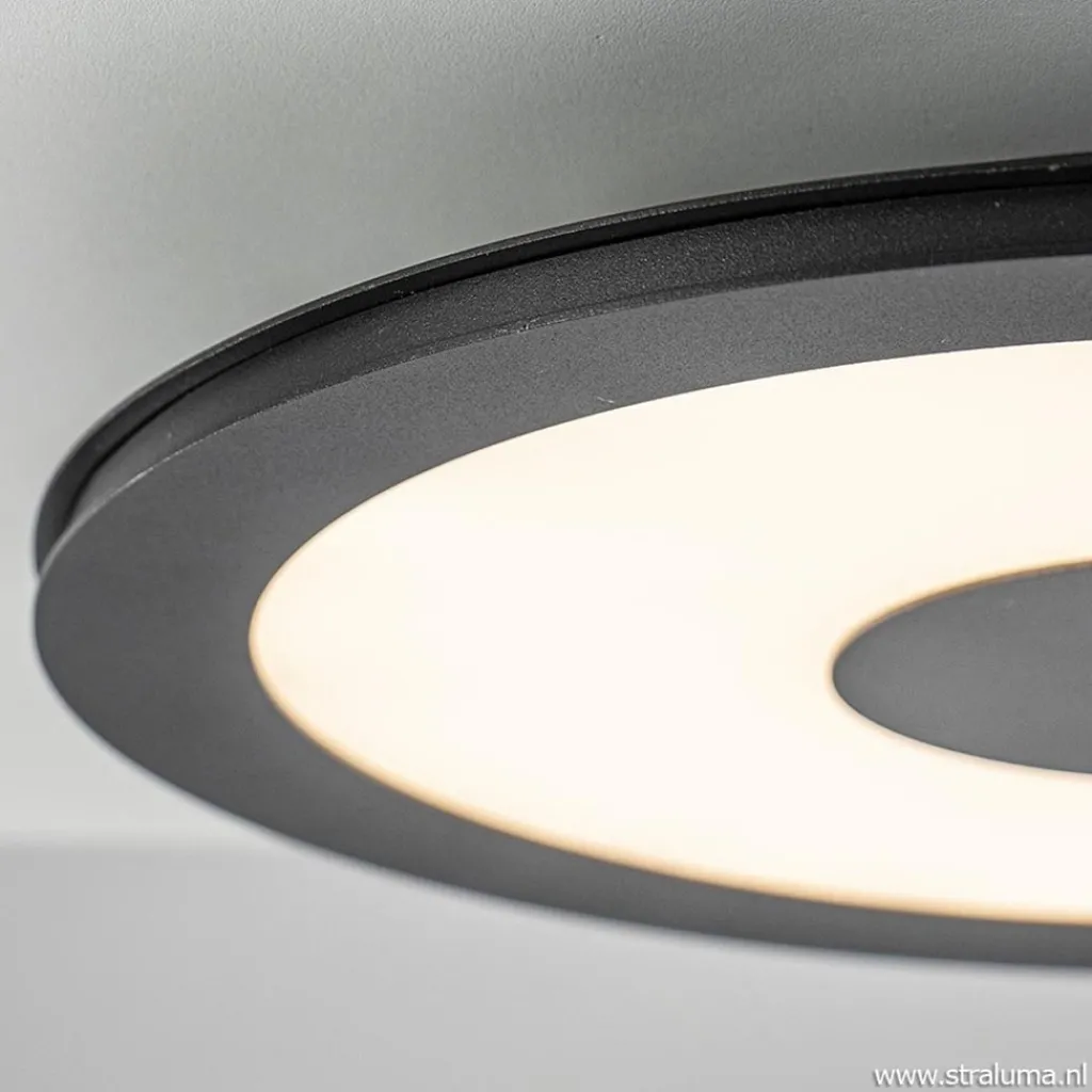 Straluma Plafondlamp zwart rond 38cm 3-st.dim.> Plafondlampen|Plafonnières