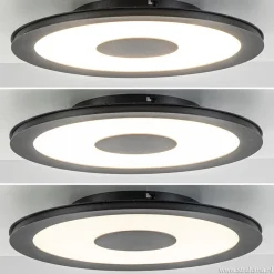 Straluma Plafondlamp zwart rond 38cm 3-st.dim.><noscript><img width=