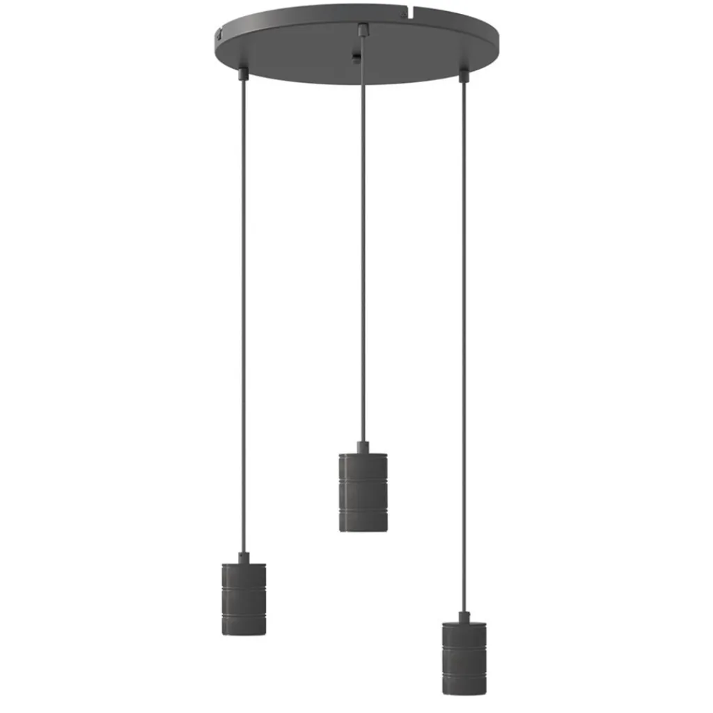 Straluma Plafondplaat 3-l rond 40cm zwart excl.lb> Hanglampen|Calex