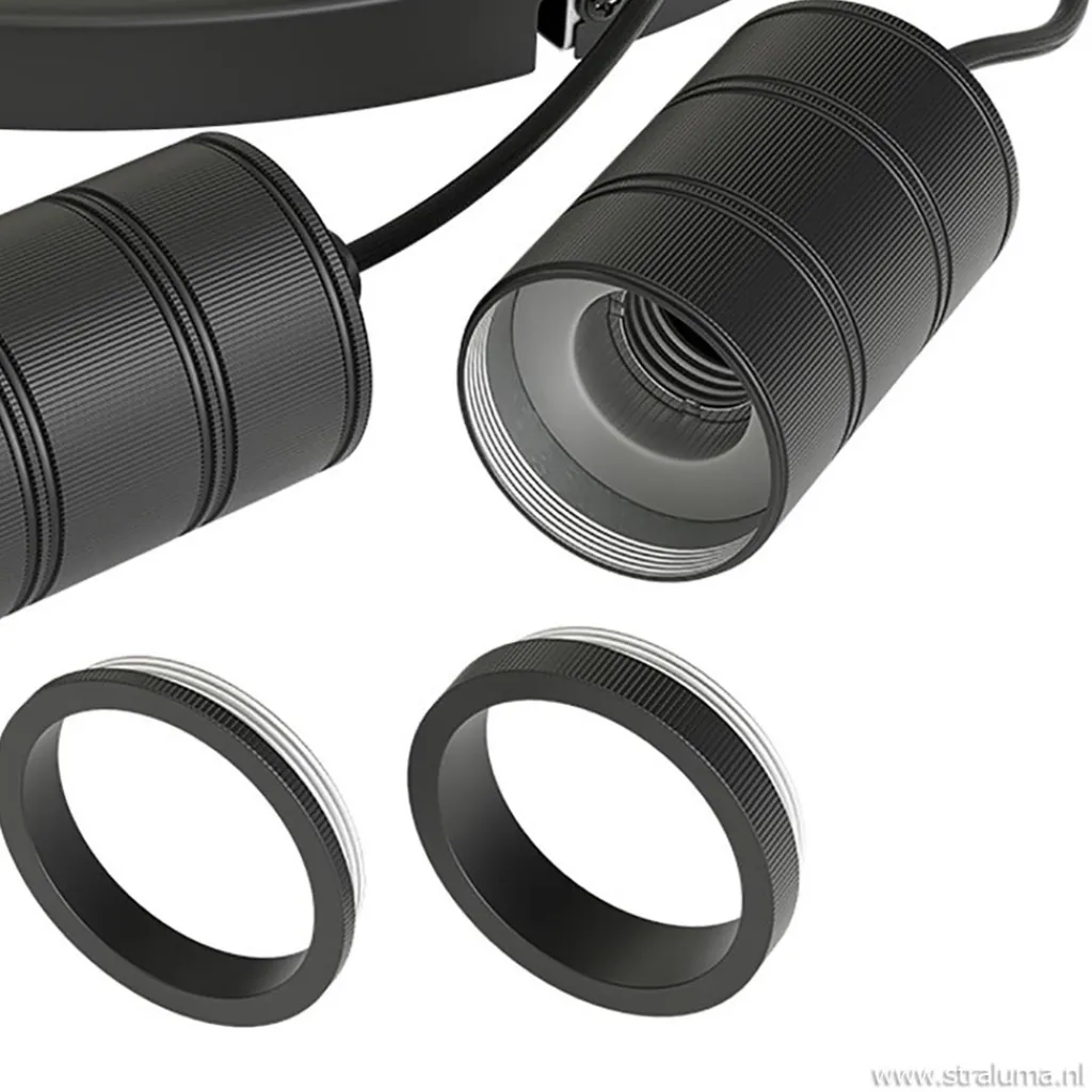 Straluma Plafondplaat 3-l rond 40cm zwart excl.lb> Hanglampen|Calex